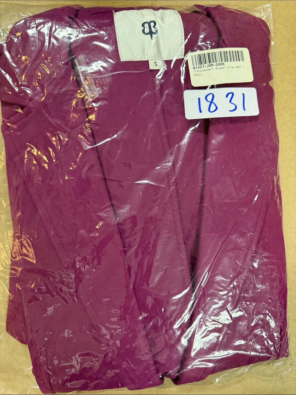 New Betabrand Fig Jam Transcendent Ponte Stretch Blazer Small